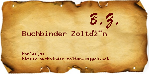 Buchbinder Zoltán névjegykártya